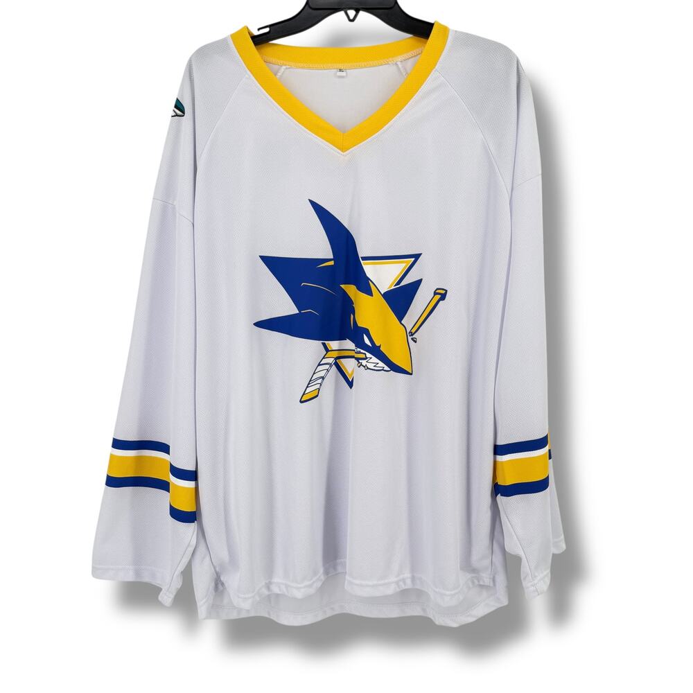 San Jose Sharks Golden State Warriors Crossover Jersey Sz XL Zoom NHL NBA